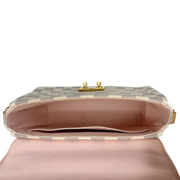 Louis Vuitton Croisette Damier Azur Satchel Crossbody Bag Rose Ballerine - Picture 13 of 16